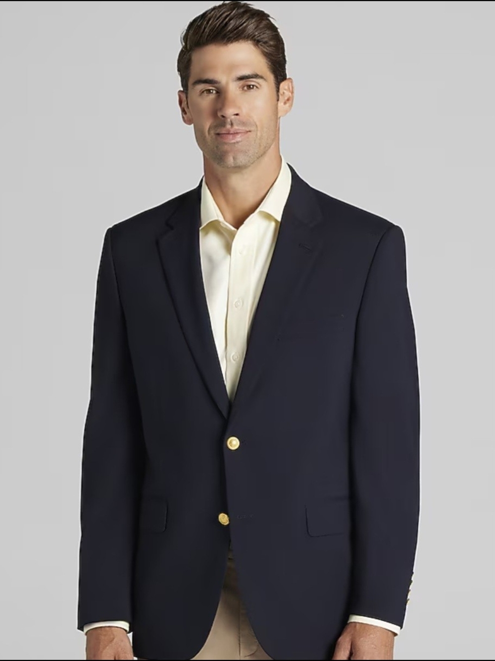Jos. A. Bank Navy Blazer with Gold-Tone Buttons